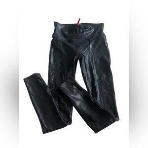 Spanx Faux‎ Leather Black Leggings Womens Small